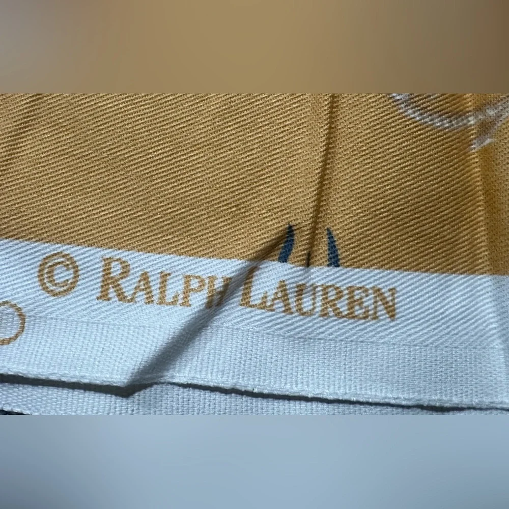Ralph Lauren Vintage Sailboat Nautical‎ Fabric Remnant Piece